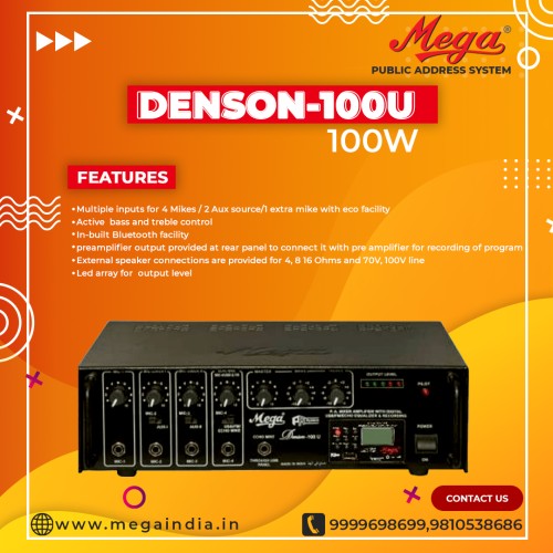 Denson 100U P.A Medium Power Mixer Amplifier